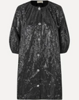 YORDANO DRESS, 1684 COTTON SEQUINS, BLACK