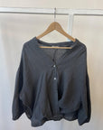 LILLY BLOUSE, ALMOST BLACK