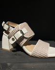 Laura Bellariva Åpen sandal med hæl farge ivory