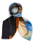 Katrin Uri Hvasser silk scarf blue brown offwhite