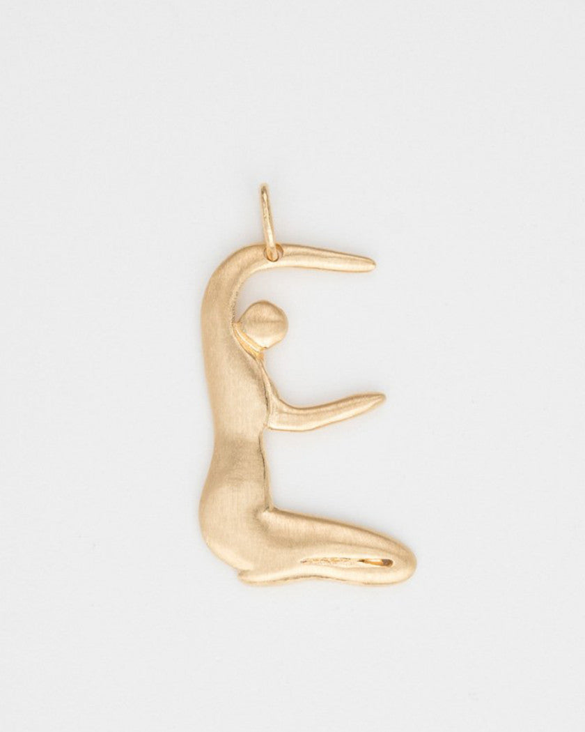 THE HUMAN ALPHABET TINY E 21054 STERLING SILVER W/GOLD PLATING