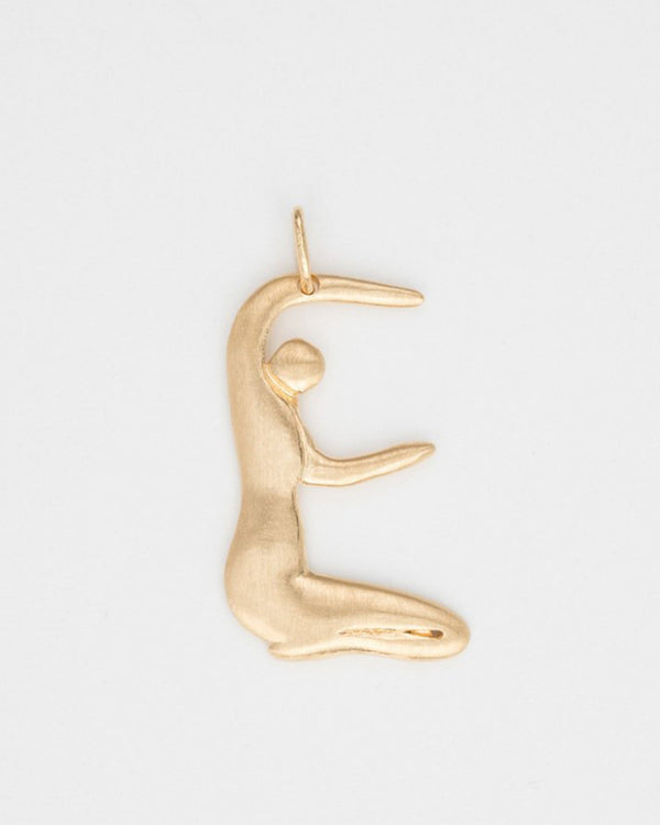 THE HUMAN ALPHABET TINY E 21054 STERLING SILVER W/GOLD PLATING