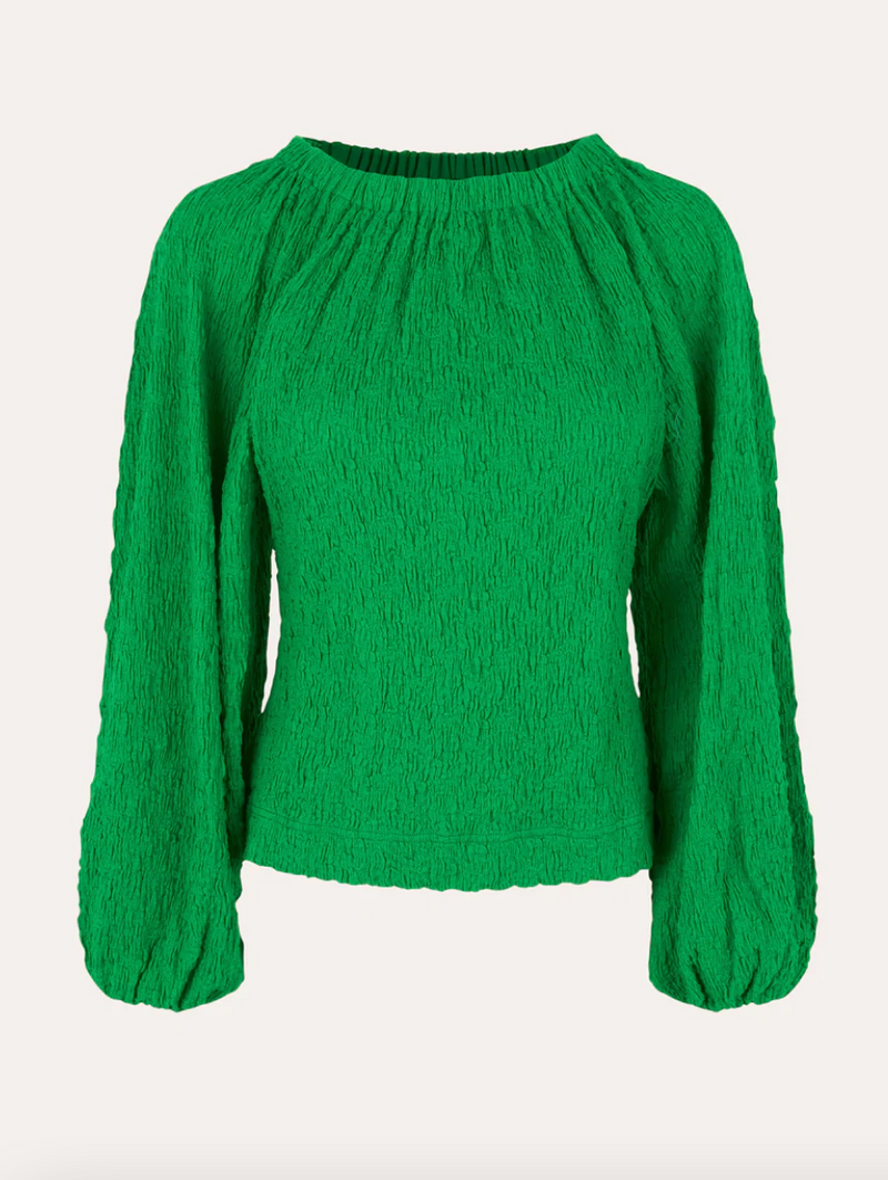 SAM BLOUSE DRY TEXTURED COTTON, CLASSIC GREEN