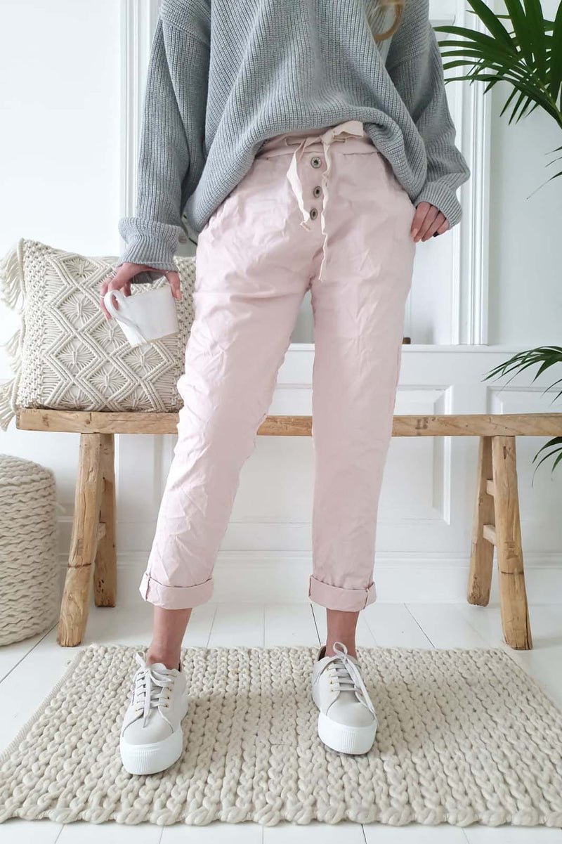 BUTTONS JOGGER ROSE