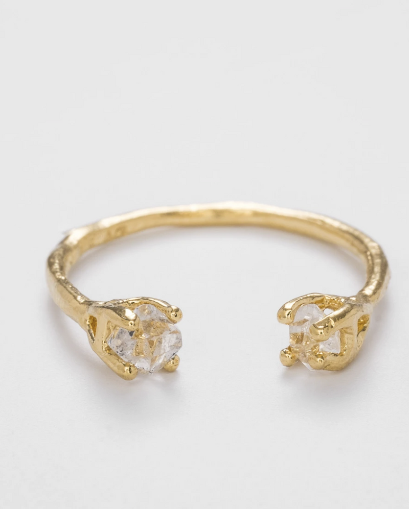 THE HERKIMER CLAW RING GOLD