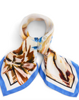 Katrin Uri Vintage garden silk scarf blue