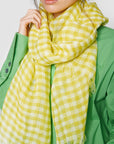 SCARF GINGHAM LIME 231-5090-4186