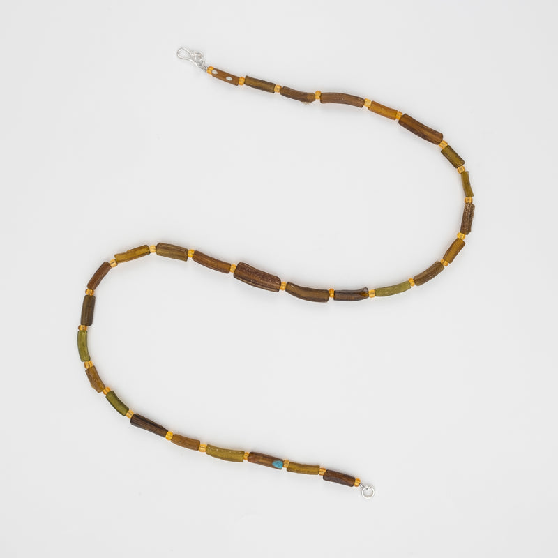TERRA NECKLACE 25066 GOLD PLATING GLASS SEABEADS
