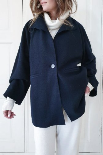 TRENCHY WOOL JACKET NAVY