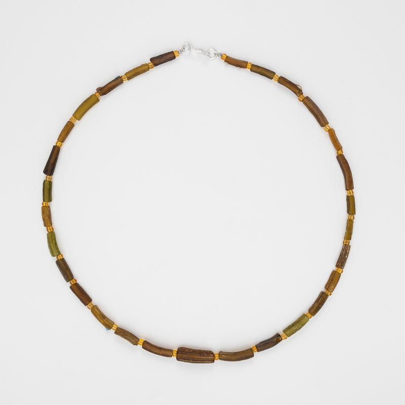 TERRA NECKLACE 25066 GOLD PLATING GLASS SEABEADS